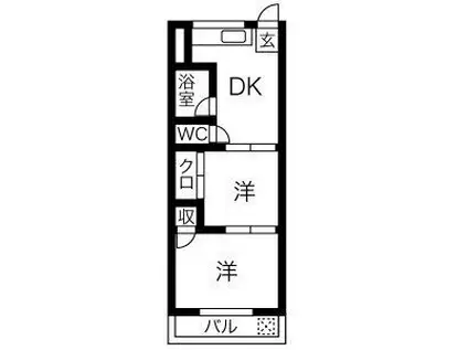 コーポハヤシ(2DK/3階)の間取り写真
