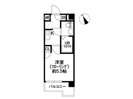 ボーラ東大宮(1K/6階)の間取り写真