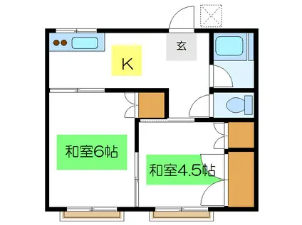 栄コーポ(2K/2階)の間取り写真