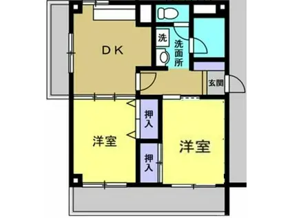 相沢第2ビル(2DK/3階)の間取り写真