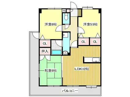 ベストビルディング(3LDK/5階)の間取り写真