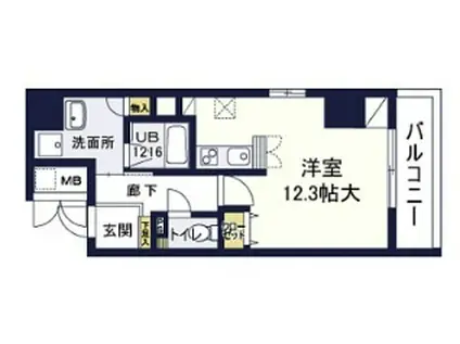 アーバネス淀川(ワンルーム/3階)の間取り写真