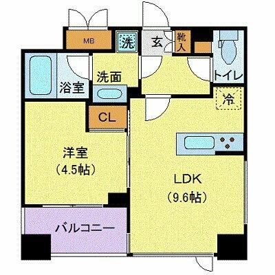 メゾンビスタ渋谷宇田川(1LDK/4階)の間取り写真