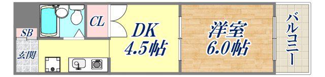 ルナメゾン芦屋(1DK/3階)の間取り写真