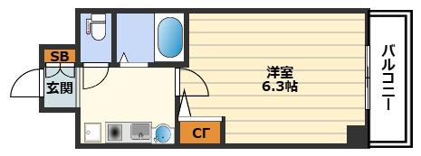 ラナップスクエア東天満(1K/7階)の間取り写真