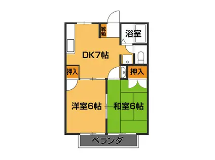 シティカームエクセレンス(2DK/2階)の間取り写真