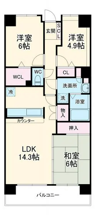 白井ロジュマン 6階階 間取り