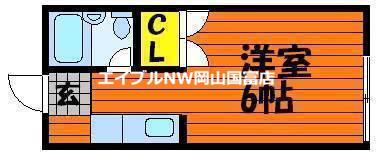 コーポマルヤマ(1K/2階)の間取り写真