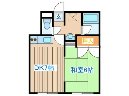 はるみマンション(1DK/2階)の間取り写真