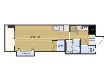 ビューハイツ早崎(ワンルーム/3階)の間取り写真