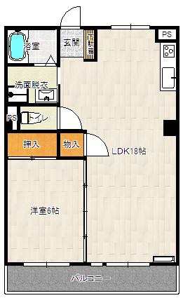 都城第2パークマンション(1LDK/5階)の間取り写真