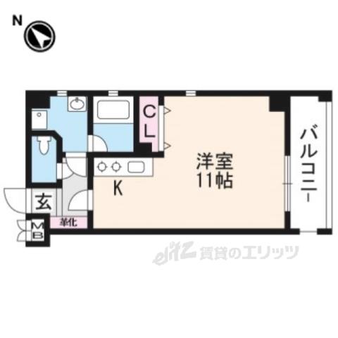 エバー・グリーン六地蔵駅前(1K/3階)の間取り写真