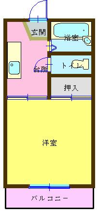 立花アパート(1K/2階)の間取り写真
