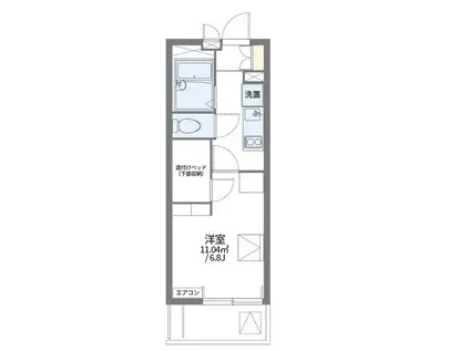 レオパレスサンフラワー中庄(1K/2階)の間取り写真