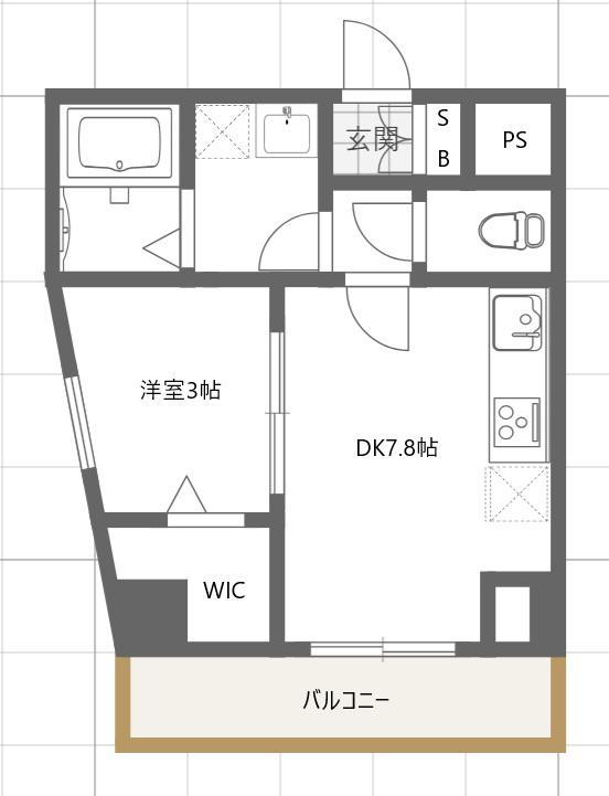 MILEBEL千歳台(1DK/4階)の間取り写真