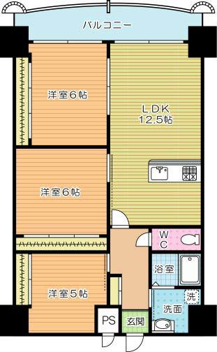 ロイヤルノースナイン(2SLDK/16階)の間取り写真