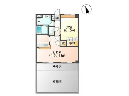 ライラック(1LDK/1階)の間取り写真