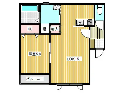 LAULEA9条(1LDK/3階)の間取り写真