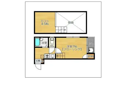 ビグラッドハウス吉塚(1K/1階)の間取り写真
