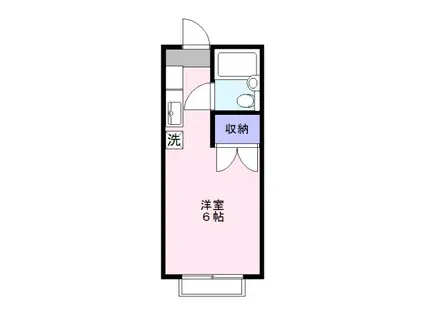 コーポ美多摩A(ワンルーム/2階)の間取り写真