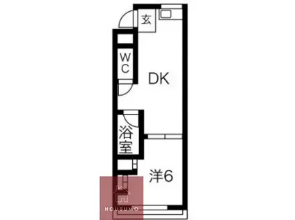 ル・クレアK(1DK/5階)の間取り写真