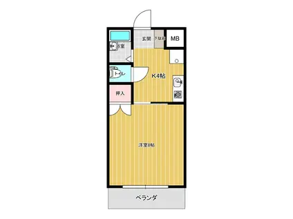 寿美サンライズマンションII(1K/4階)の間取り写真