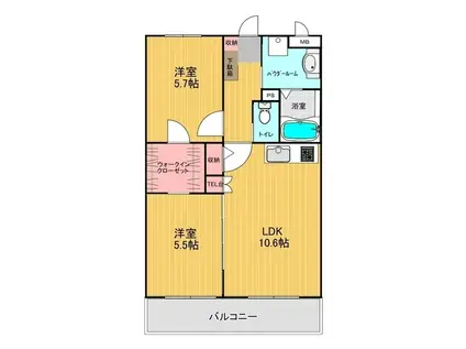 ルーチェ(2LDK/3階)の間取り写真