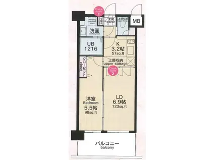 CLUB ORIENT BLD 82 EMPRESS(1LDK/10階)の間取り写真