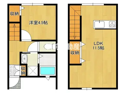 CREDO基山I(1LDK/1階)の間取り写真