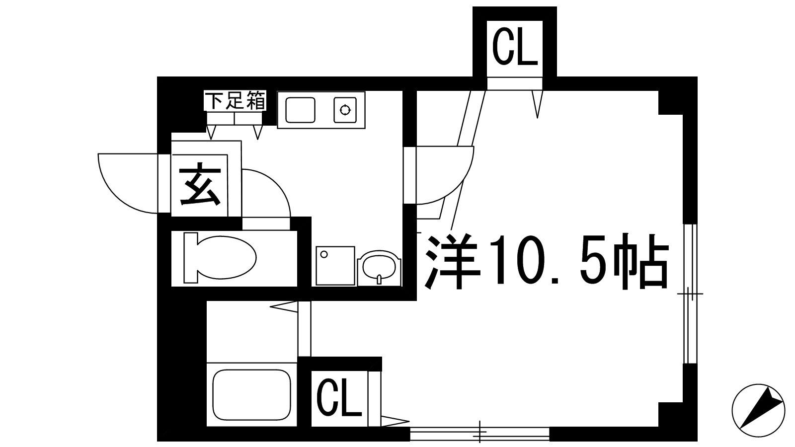 久代ハイツ(1K/2階)の間取り写真