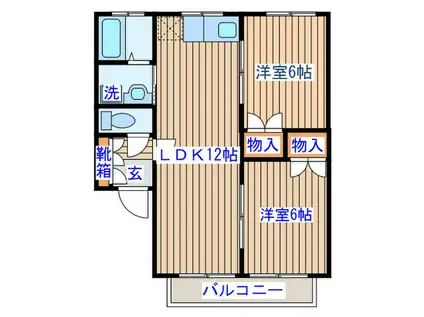メープルSK3(2LDK/1階)の間取り写真