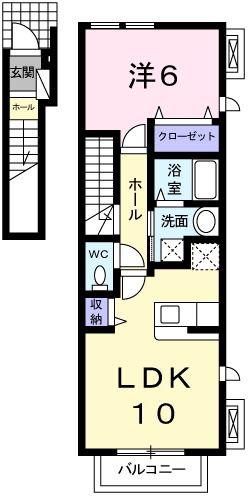 シェル・エトワレ(1LDK/2階)の間取り写真