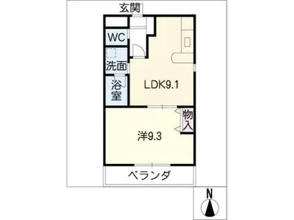 シャトー・グラシューズ(1LDK/2階)の間取り写真