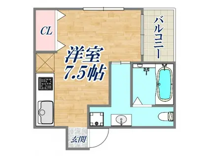 小林マンション(ワンルーム/2階)の間取り写真