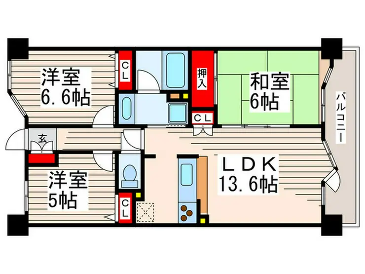 コスモ葛西臨海公園ロイヤルコート 5階階 間取り