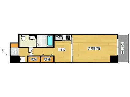 新白島東亜ビル(1DK/2階)の間取り写真