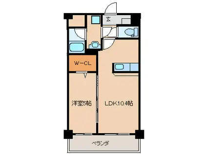 イーハトーブ櫛原(1LDK/1階)の間取り写真