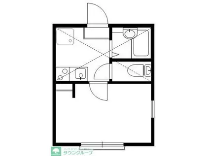 リーヴェルポート横浜三ッ沢III(1K/2階)の間取り写真