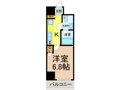 ERUZA BLDG名古屋駅前(1K/8階)の間取り写真