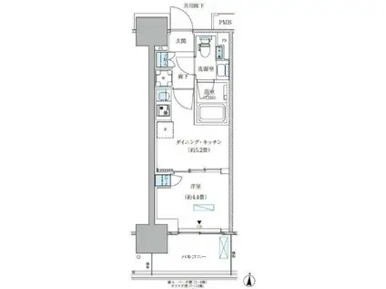 パークアクシス西大島コンフォートスクエア(1DK/4階)の間取り写真