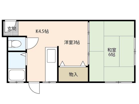 中川荘(2K/2階)の間取り写真
