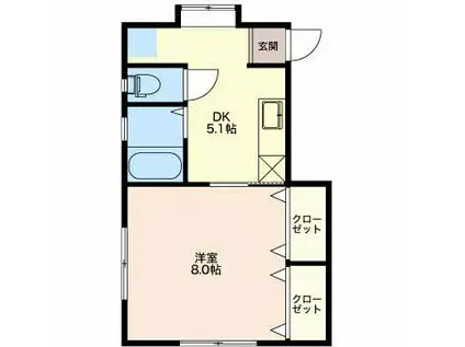 カーサウィスタリアA(1DK/2階)の間取り写真