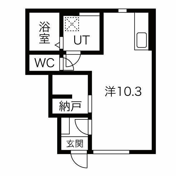 ペッパーミル(ワンルーム/1階)の間取り写真