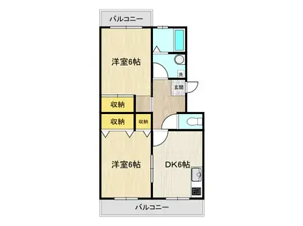 田中コーポ(2DK/4階)の間取り写真