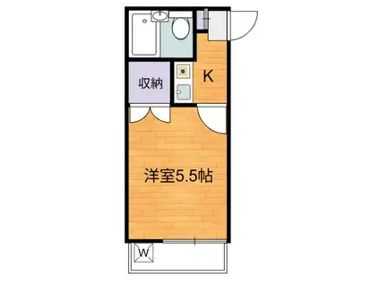 シャルマン本町(1K/2階)の間取り写真