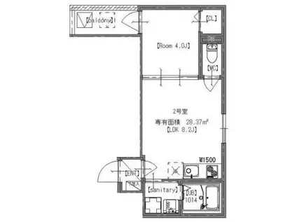 GRAND BEAR(1LDK/1階)の間取り写真