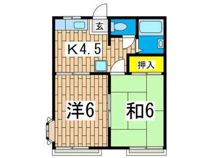 ハイツいずみ野(2K/1階)の間取り写真