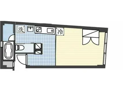 エクリュ(ワンルーム/2階)の間取り写真