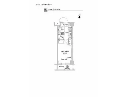 プラウドフラット学芸大学2(1K/1階)の間取り写真