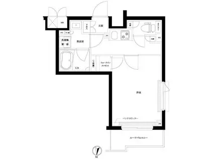 ルーブル赤羽台(1K/4階)の間取り写真